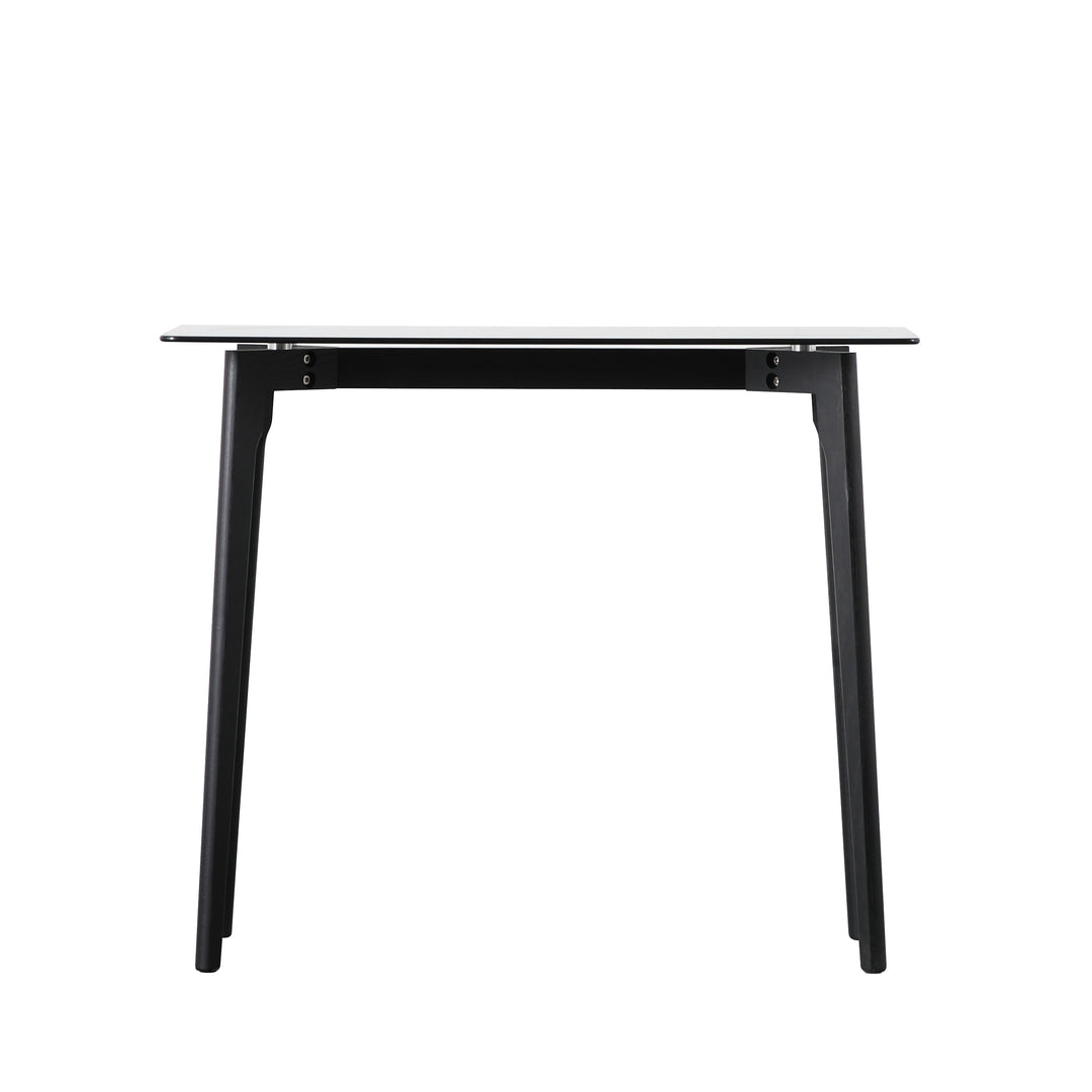 Endon 109461 Black Stained Oak And Glass Top Console Table
