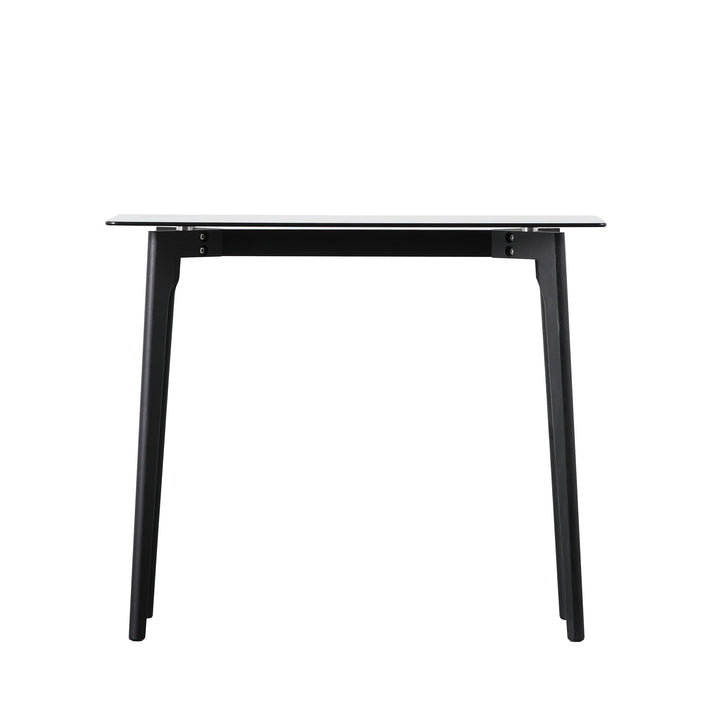 Endon 109461 Black Stained Oak And Glass Top Console Table
