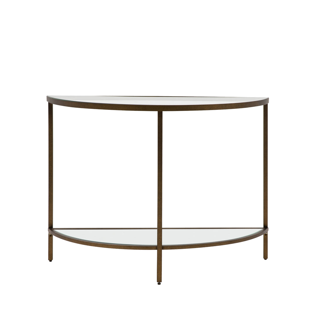 Nelson Lighting NL1409473 Aged Gold Leaf Demi Lune Console Table