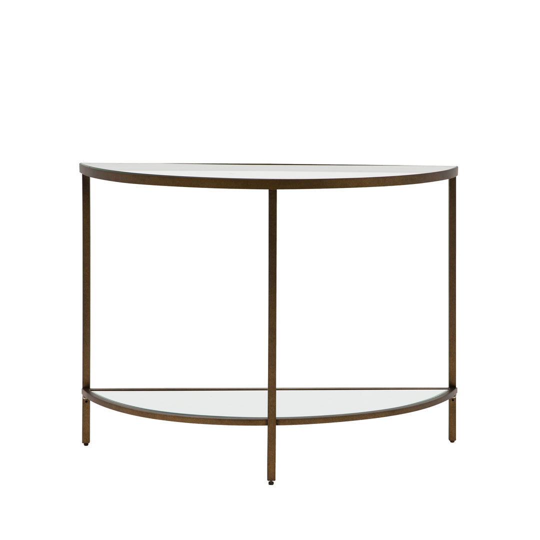 Endon 109473 Aged Gold Leaf Demi Lune Console Table