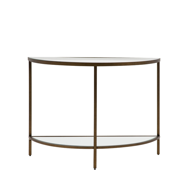 Endon 109473 Aged Gold Leaf Demi Lune Console Table