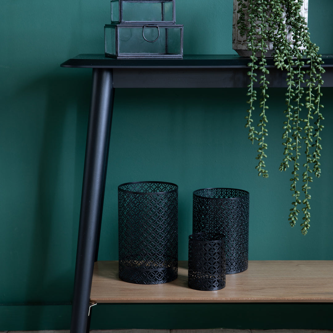 Endon 109476 Black Oak Veneer Console Table