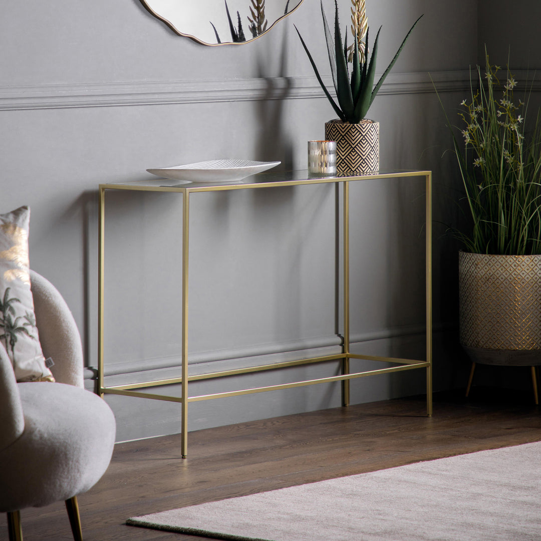Endon 109488 Champagne Gold Console Table
