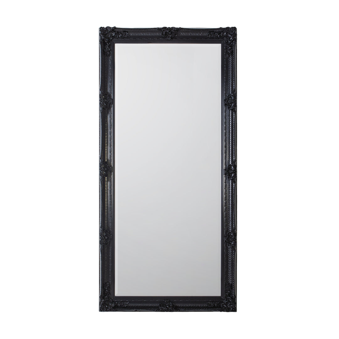 Nelson Lighting NL1409493 Black Wood Rectangle Leaner Mirror