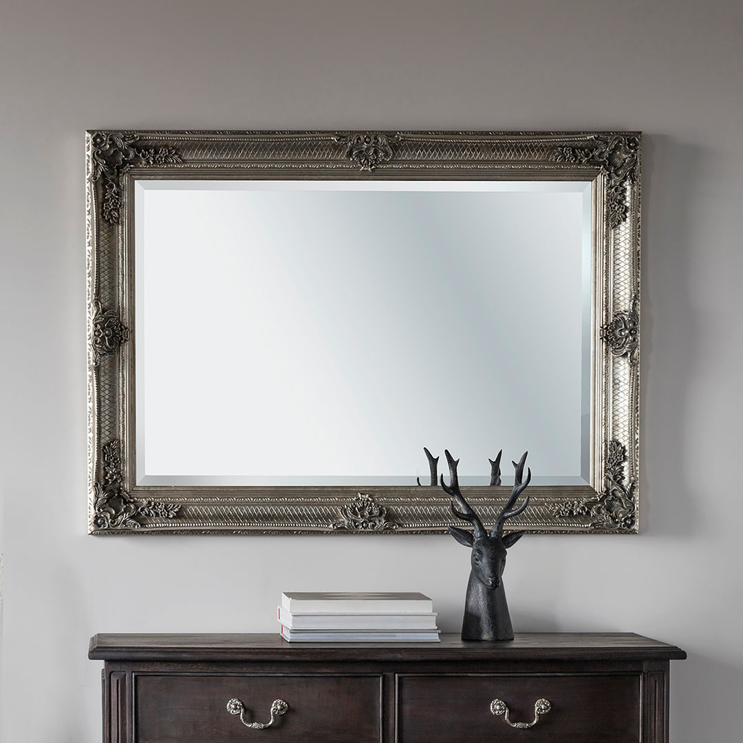 Nelson Lighting NL1409498 Aged Silver Wood Rectangle Mirror