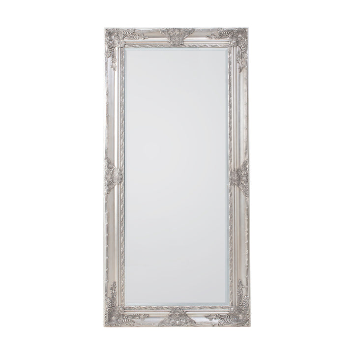 Nelson Lighting NL1409627 Antique Silver Baroque Style Leaner Mirror