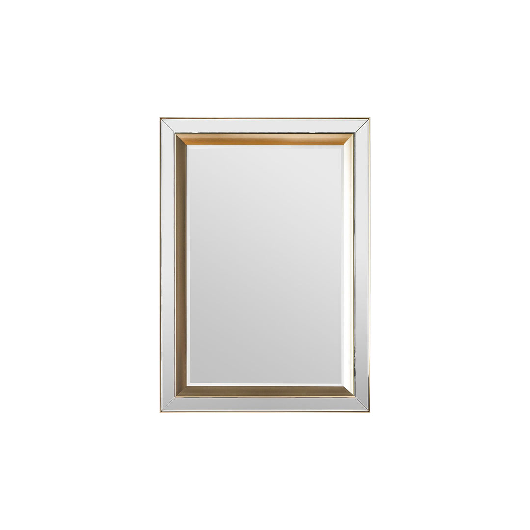 Nelson Lighting NL1409726 Brushed Gold Bevelled Medium Rectangle Mirror