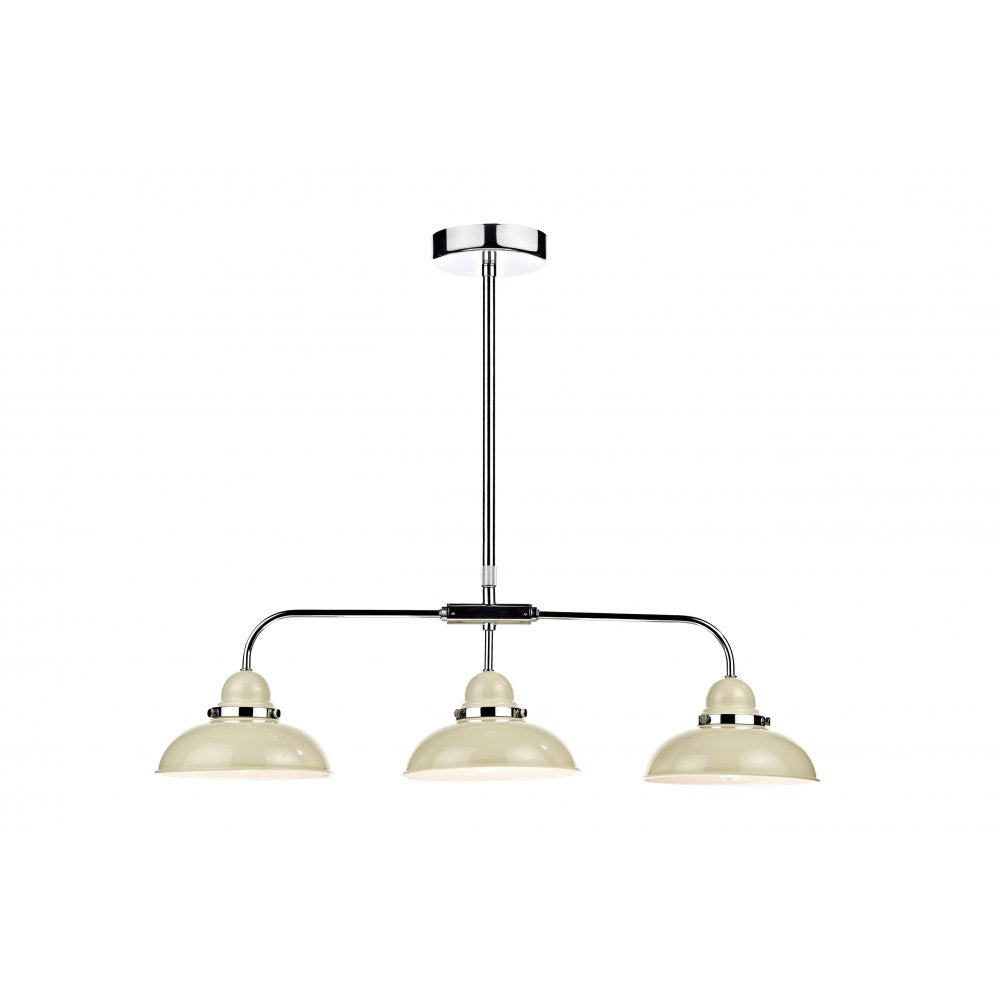 Dar DYN0333 Dynamo 3 Light Bar Pendant Cream