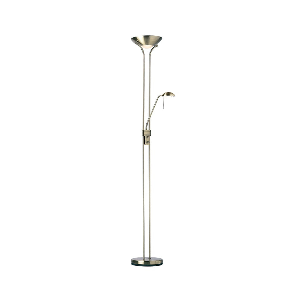 Endon ROME-AN Mother & Child Uplighter In Antique Brass