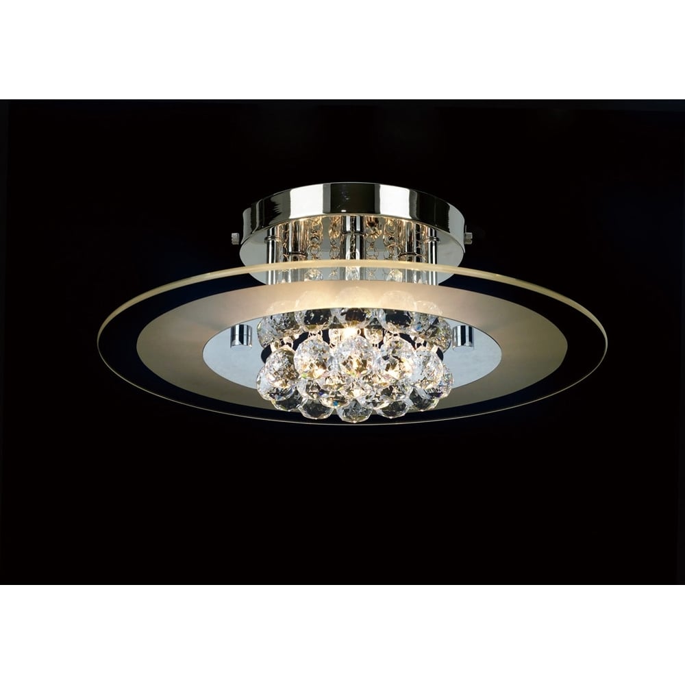Diyas IL30021 Delmar 4 Light Round Flush Chrome