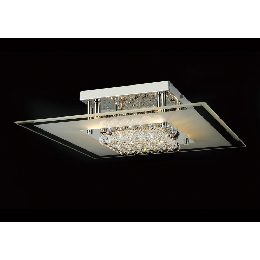 Diyas IL30024 Delmar 6 Light Square Flush Chrome