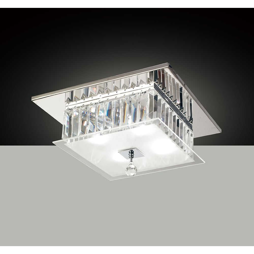 Diyas IL30245 Tosca 4 Light Flush Chrome/crystal