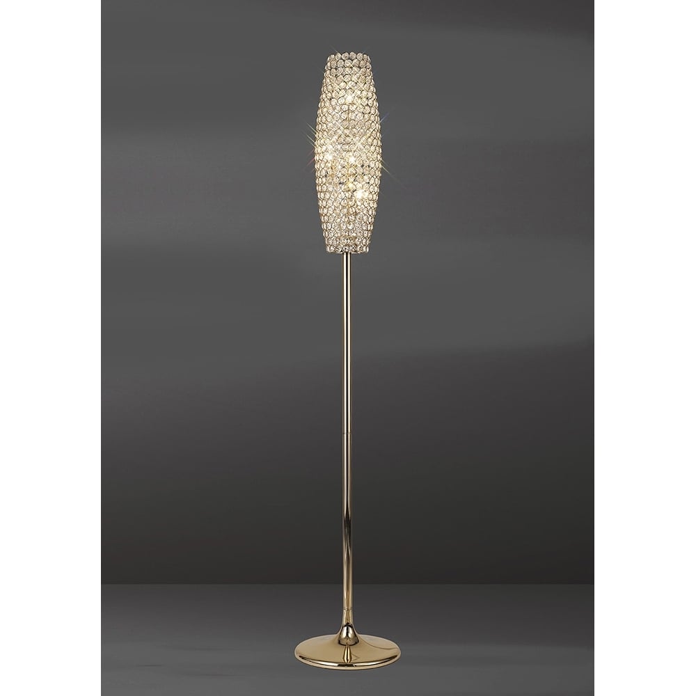 Diyas IL30768 Kos Floor Lamp 4 Light French Gold/Crystal