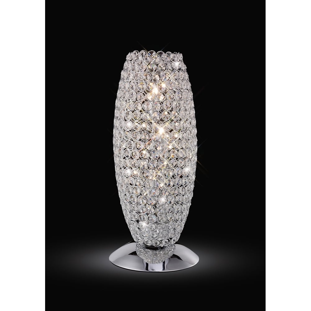 Diyas IL30411 Kos Table Lamp 3 Light Polished Chrome/crystal