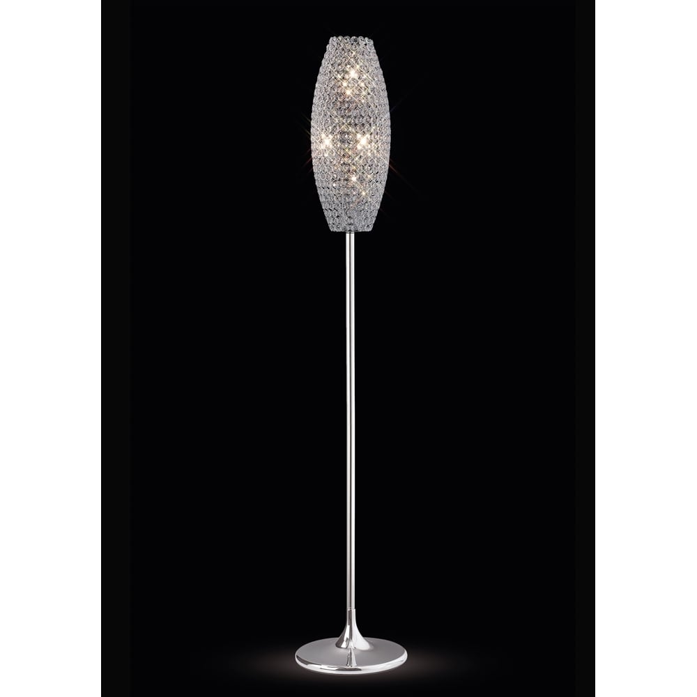 Diyas IL30412 Kos Floor Lamp 4 Light Polished Chrome/crystal