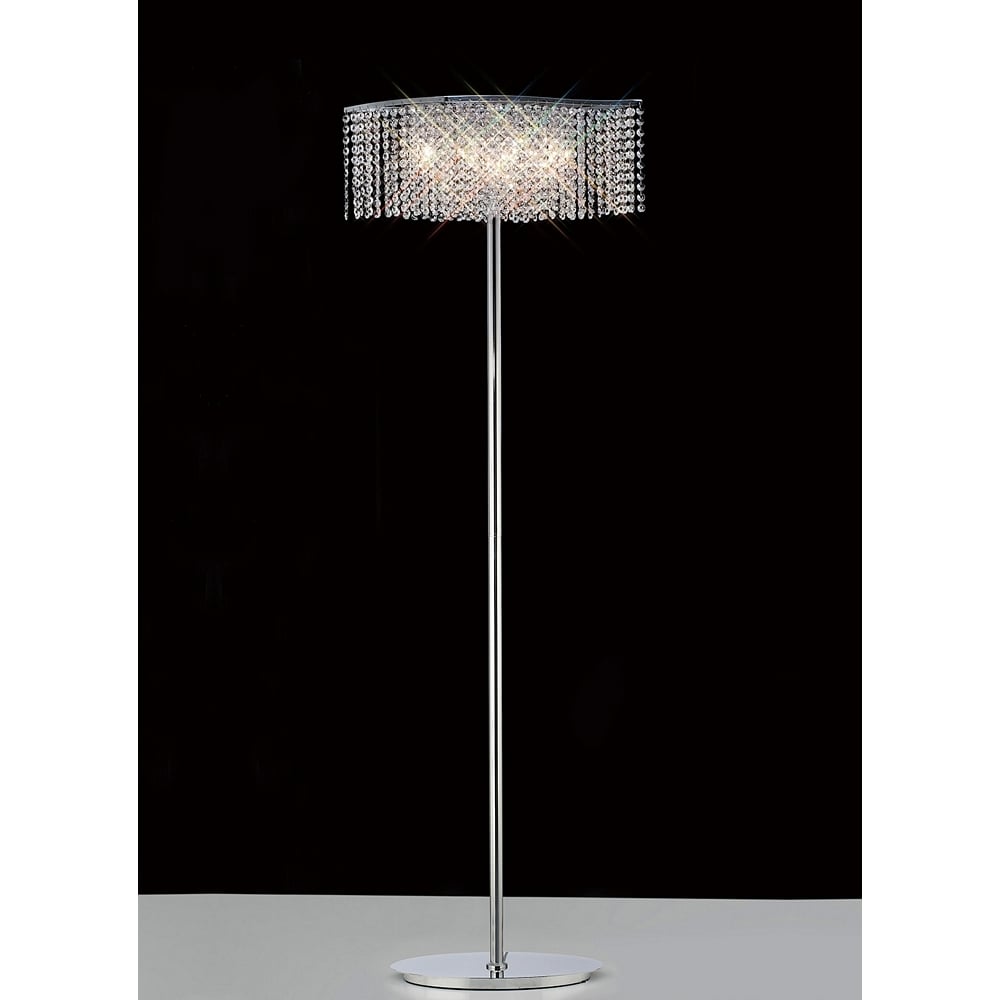 Diyas IL30576 Fabio Floor Lamp 4 Light Polished Chrome/crystal