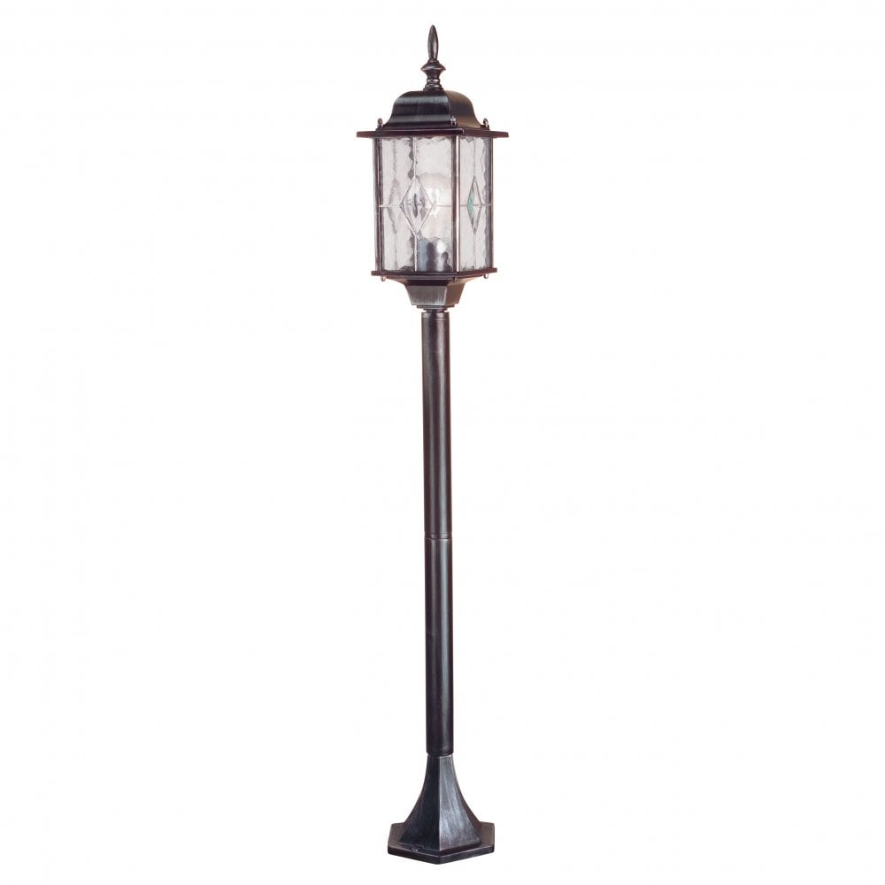 Elstead WX4 Wexford Pillar Lantern Black Silver