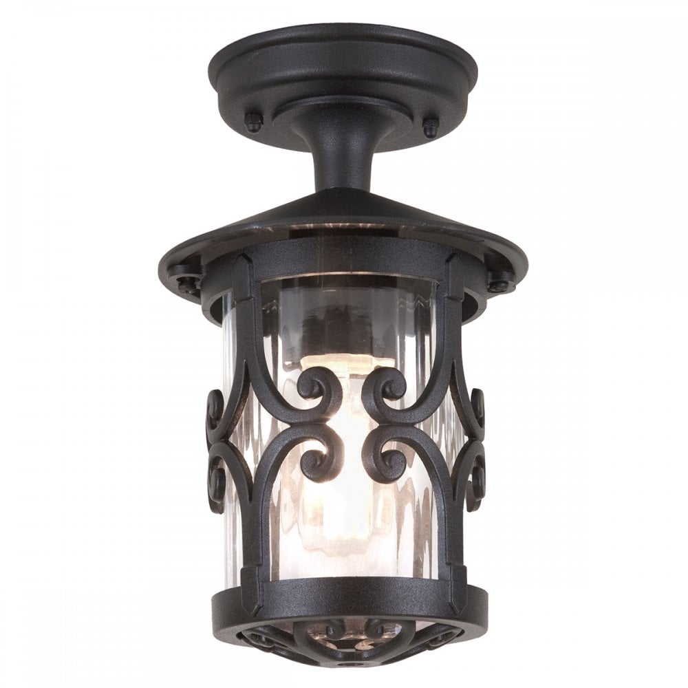Elstead BL13A BLACK Hereford Ridgid Tube Lantern Black