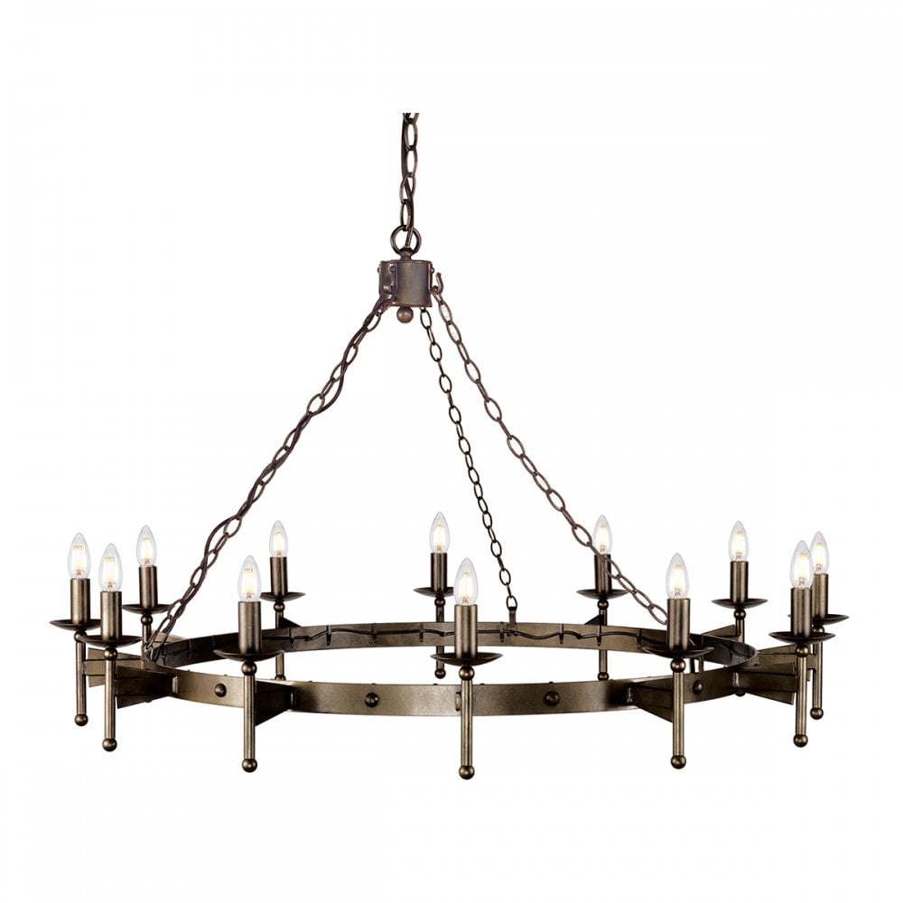 Elstead CW12 OLD BRZ Cromwell Twelve Light Chandelier Old Bronze