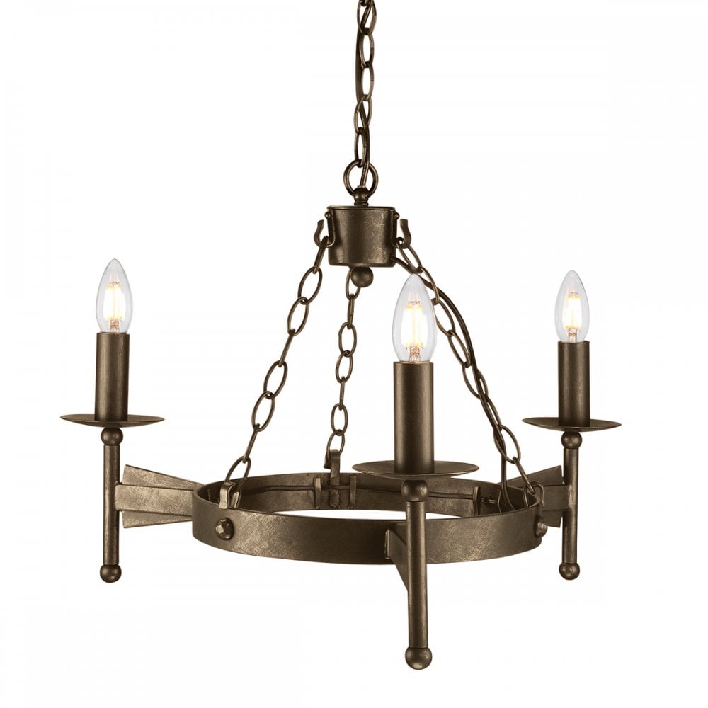 Elstead CW3 OLD BRZ Cromwell Three Light Chandelier Old Bronze