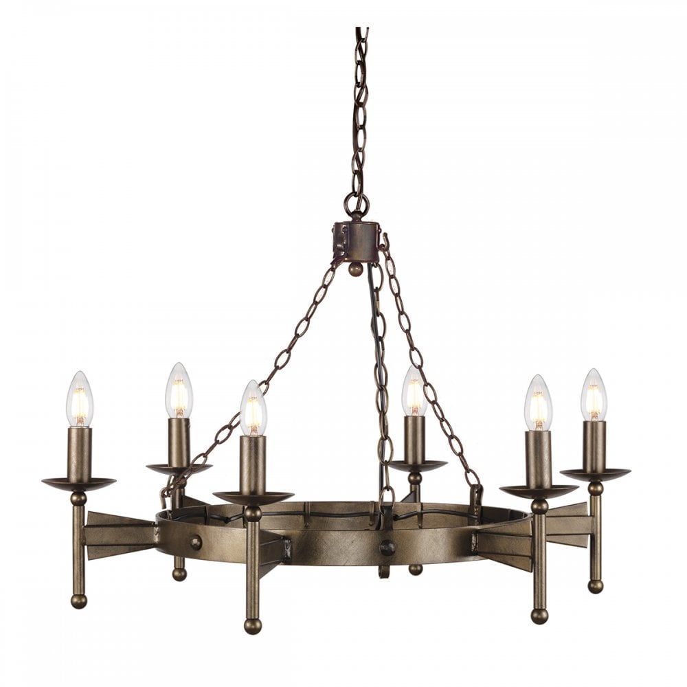 Elstead CW6 OLD BRZ Cromwell Six Light Chandelier Old Bronze