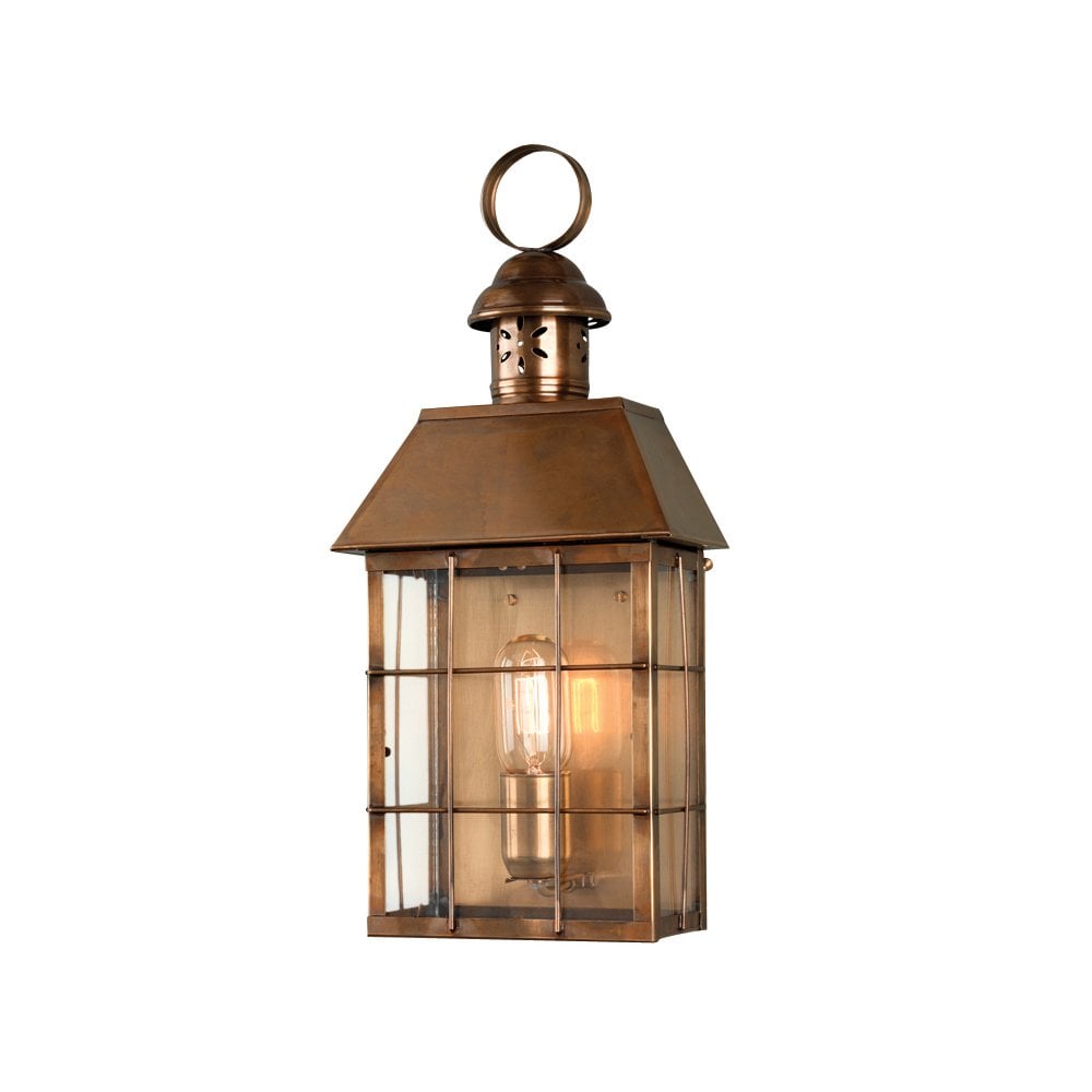 Elstead HYDE PARK BR Hyde Park Hand Made Flush Wall Lantern Solid Brass