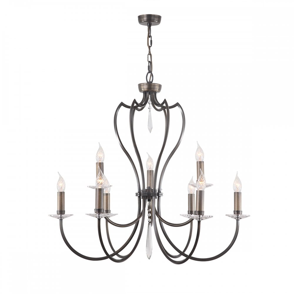 Elstead PM9 DB Pimlico Nine Light Chandelier Dark Bronze