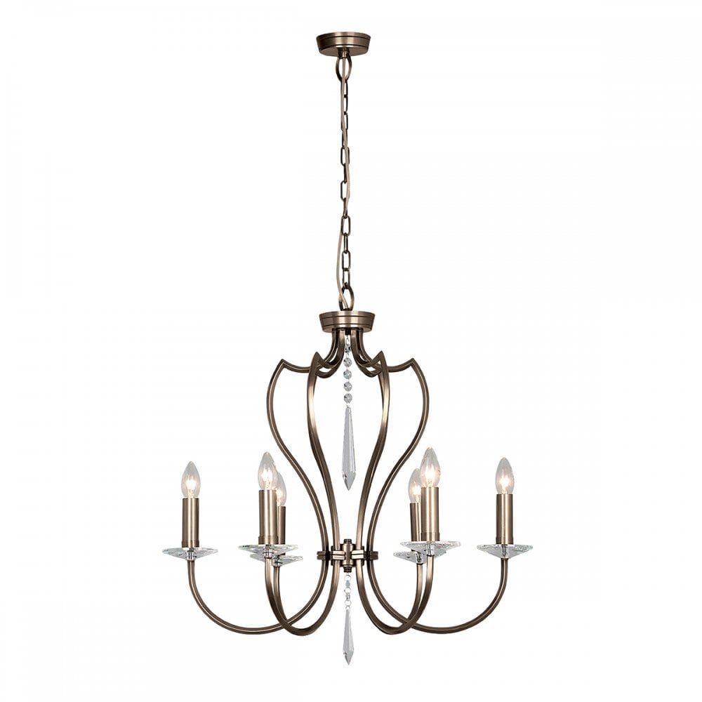 Elstead PM6 DB Pimlico Six Light Chandelier Dark Bronze