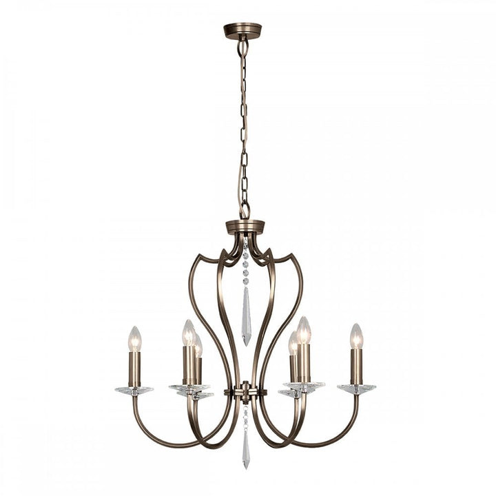 Elstead PM6 DB Pimlico Six Light Chandelier Dark Bronze