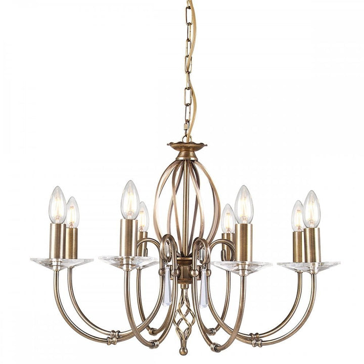 Elstead AG8 AGED BRASS Aegean Eight Light Chandelier Aged Brass
