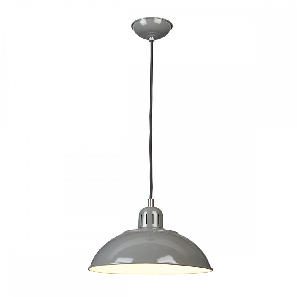 Elstead FRANKLIN/P GY Franklin 1 Light Pendant Grey