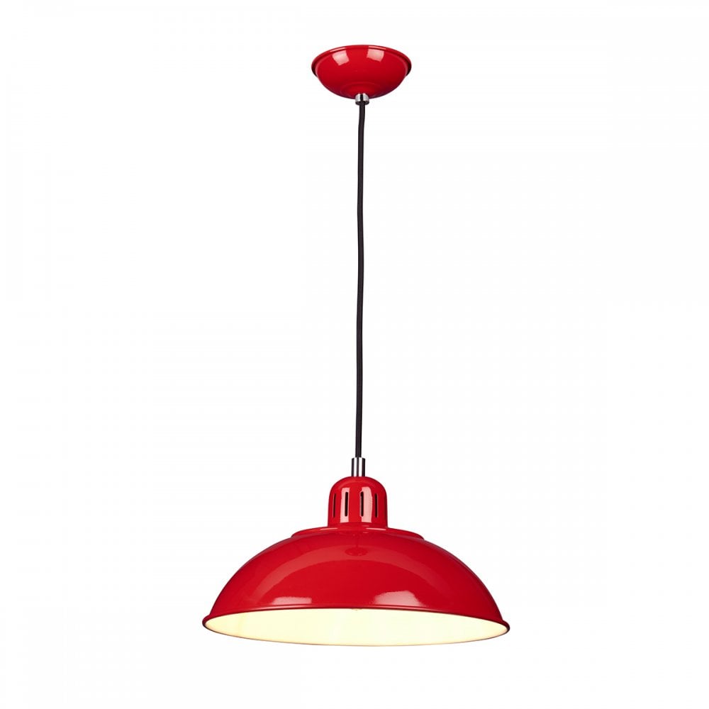 Elstead FRANKLIN/P RED Franklin 1 Light Pendant Red