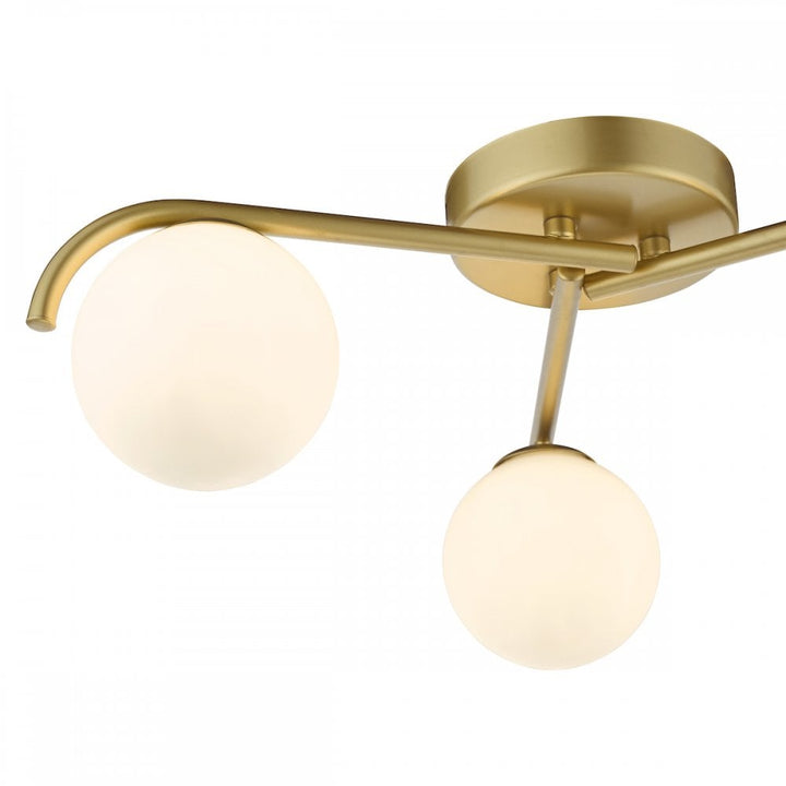 Dar ORL5335 Orlena 3 Light Flush Satin Gold and Opal Glass
