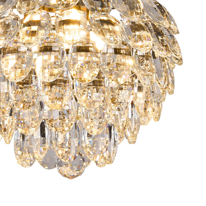 Diyas IL32897AB Coniston IP Bathroom Ceiling 3 Light G9 Antique Brass/Crystal