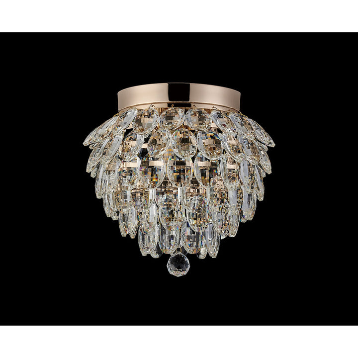 Diyas IL32897 Coniston IP Bathroom Ceiling 3 Light G9 French Gold/Crystal