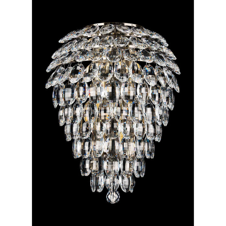Diyas IL32913AB Coniston IP Bathroom Tall Wall Lamp 6 Light G9 Antique Brass/Crystal