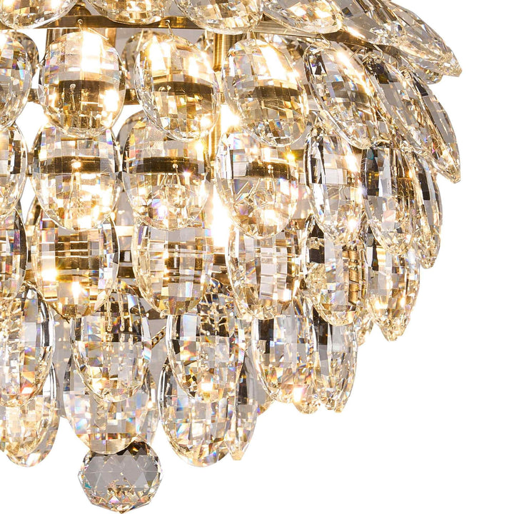 Diyas IL32898AB Coniston IP Bathroom Ceiling 5 Light G9 Antique Brass/Crystal