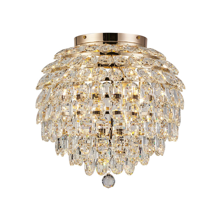 Diyas IL32899 Coniston IP Bathroom Ceiling 8 Light G9 French Gold/Crystal