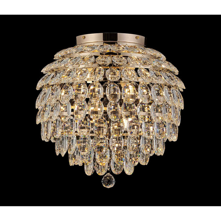 Diyas IL32899 Coniston IP Bathroom Ceiling 8 Light G9 French Gold/Crystal
