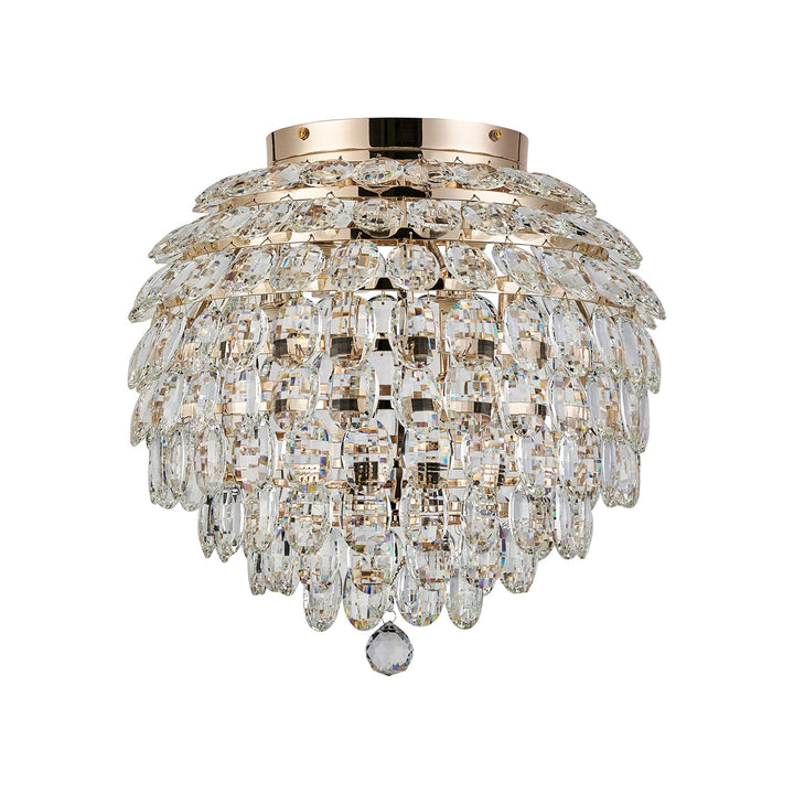 Diyas IL32899 Coniston IP Bathroom Ceiling 8 Light G9 French Gold/Crystal
