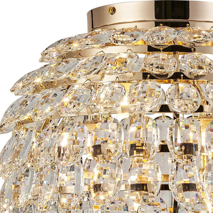 Diyas IL32899 Coniston IP Bathroom Ceiling 8 Light G9 French Gold/Crystal