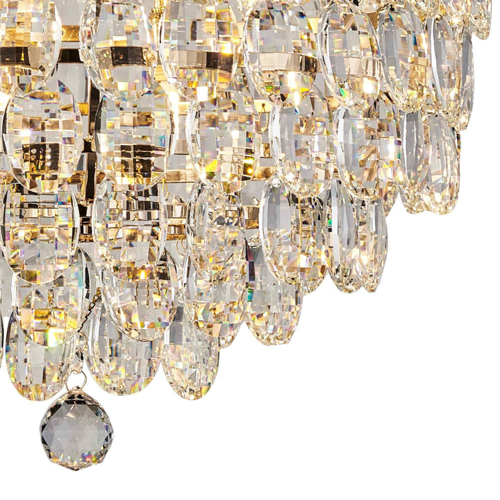 Diyas IL32899 Coniston IP Bathroom Ceiling 8 Light G9 French Gold/Crystal