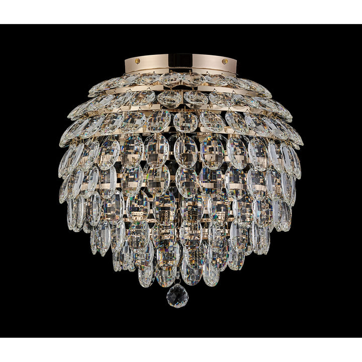 Diyas IL32899 Coniston IP Bathroom Ceiling 8 Light G9 French Gold/Crystal