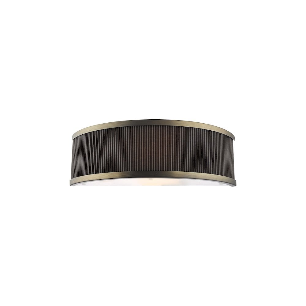 Dar ALV0739 Alvaro Wall Light Antique Bronze With Brown Shade