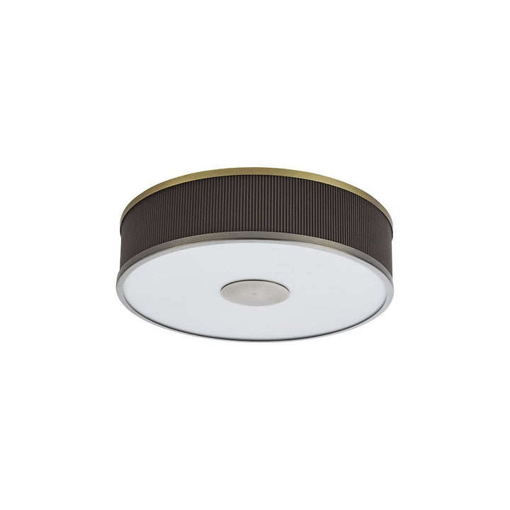 Dar ALV5239 Alvaro 3 Light Flush Antique Bronze With Brown Shade