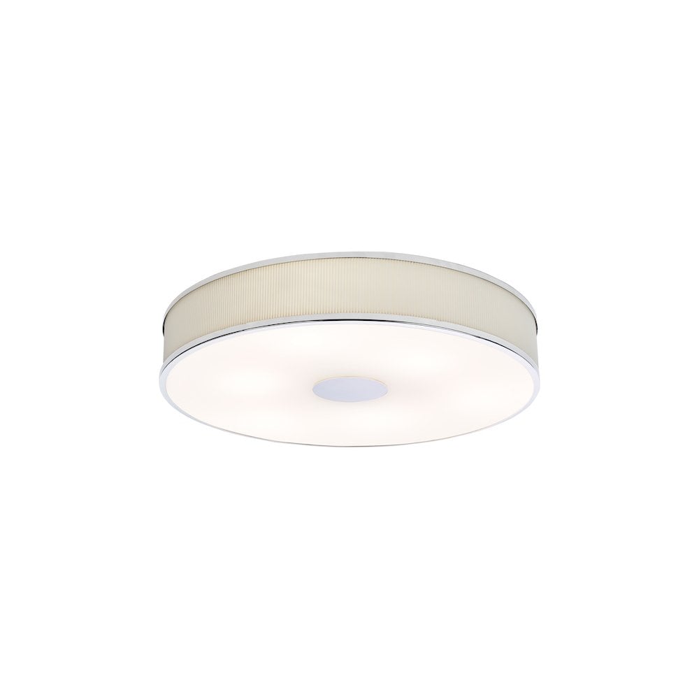 Dar ALV6433 Alvaro 6 Light Flush Polished Chrome With Ivory shade