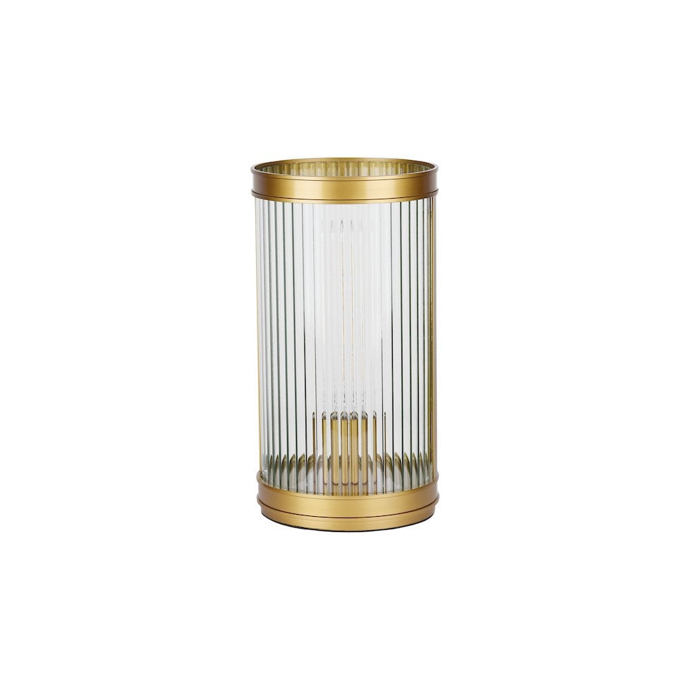 Dar BIA4263 Bianka Table Lamp Bronze and Ribbed Glass