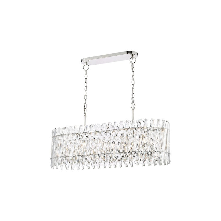 Dar ENT2338 Entwine 10 Light Bar Pendant Polished Nickel and Crystal