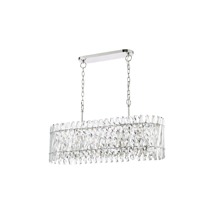 Dar ENT2338 Entwine 10 Light Bar Pendant Polished Nickel and Crystal