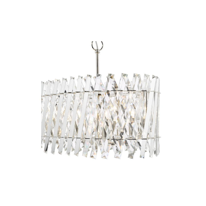 Dar ENT2338 Entwine 10 Light Bar Pendant Polished Nickel and Crystal